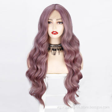 Vigorous Peruvian Deep Curly Wave synthetic hair Lace Frontal Wig Black Women Synthetic Hair Wigs Wave Pre Plucked Glueless Lace